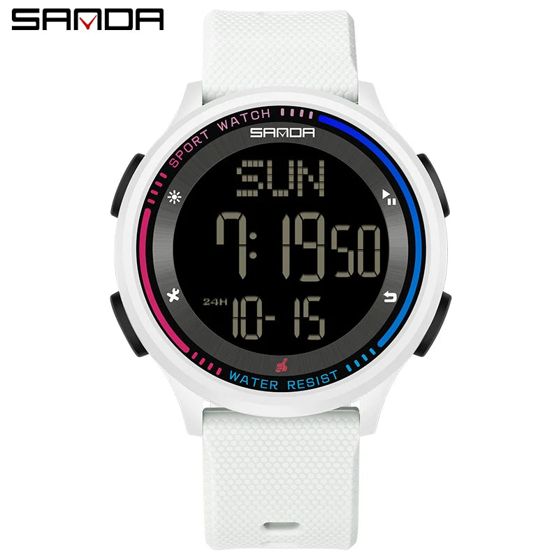 SANDA Children Fashion Digital Movement Teenager Students Hand Clock Trendy Water Resistant Outdoor Sports Mode Wrist Stop Watch