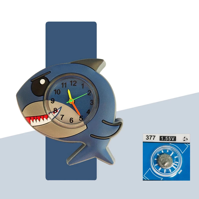 Cartoon Dolphins Sharks Children Watches Baby Learn Time Puzzle Toy Bracelet 3D Crocodile Crab Kids Digital Electronics Watch