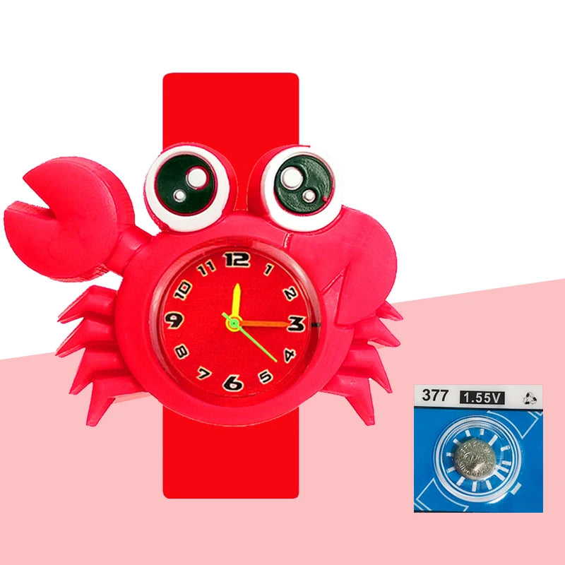 Cartoon Dolphins Sharks Children Watches Baby Learn Time Puzzle Toy Bracelet 3D Crocodile Crab Kids Digital Electronics Watch
