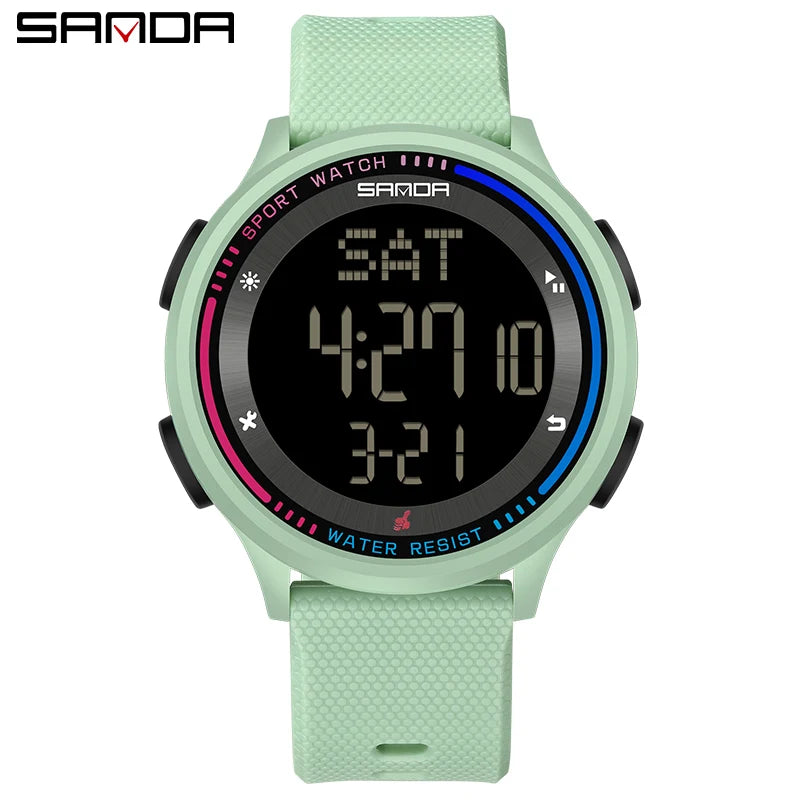 SANDA Children Fashion Digital Movement Teenager Students Hand Clock Trendy Water Resistant Outdoor Sports Mode Wrist Stop Watch