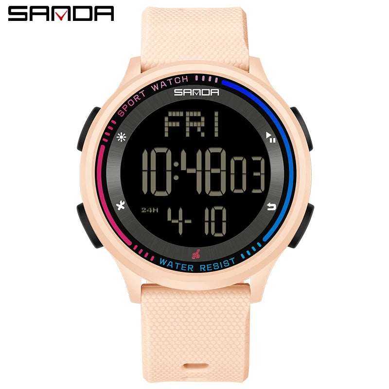 SANDA Children Fashion Digital Movement Teenager Students Hand Clock Trendy Water Resistant Outdoor Sports Mode Wrist Stop Watch