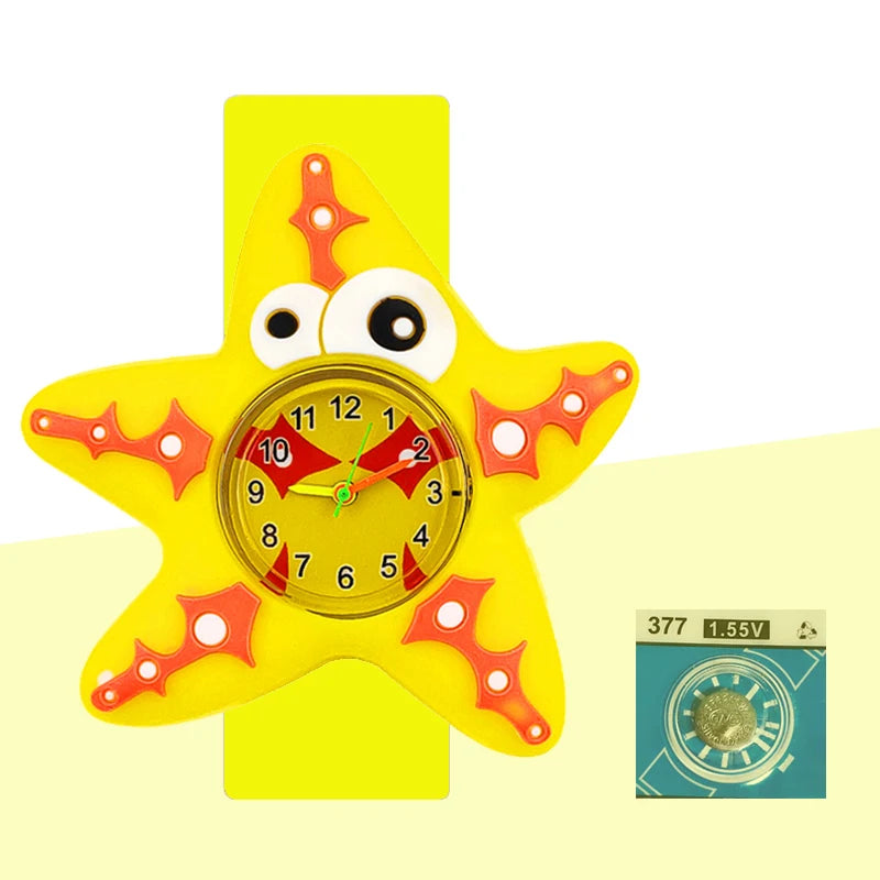Cartoon Dolphins Sharks Children Watches Baby Learn Time Puzzle Toy Bracelet 3D Crocodile Crab Kids Digital Electronics Watch