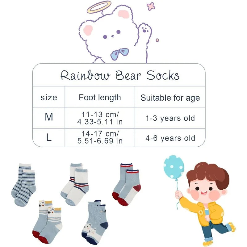 FainFun 5 Pares Calcetines de Invierno para Niña, Calcetines niños Divertidos