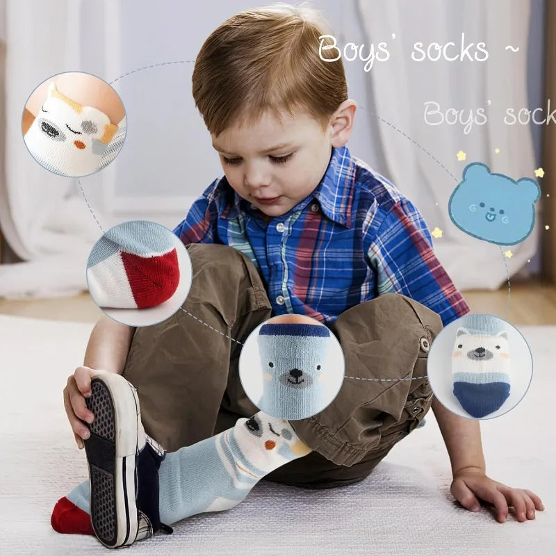 FainFun 5 Pares Calcetines de Invierno para Niña, Calcetines niños Divertidos