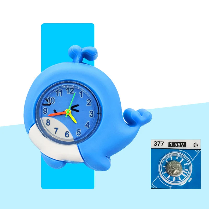 Cartoon Dolphins Sharks Children Watches Baby Learn Time Puzzle Toy Bracelet 3D Crocodile Crab Kids Digital Electronics Watch