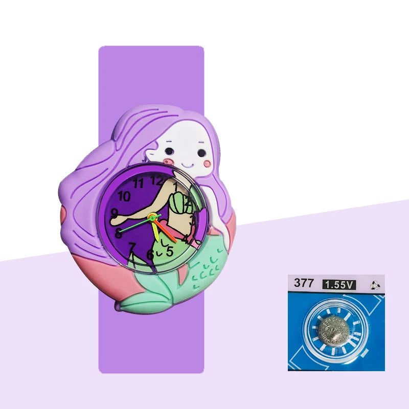 Cartoon Dolphins Sharks Children Watches Baby Learn Time Puzzle Toy Bracelet 3D Crocodile Crab Kids Digital Electronics Watch