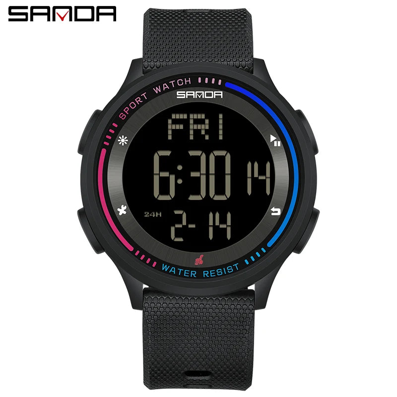 SANDA Children Fashion Digital Movement Teenager Students Hand Clock Trendy Water Resistant Outdoor Sports Mode Wrist Stop Watch