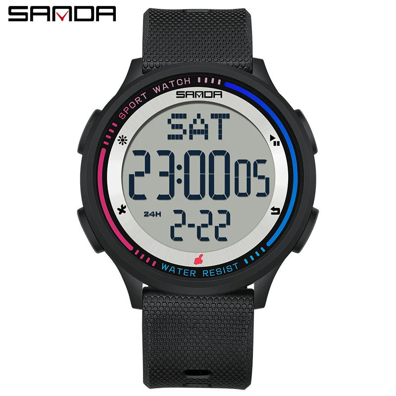 SANDA Children Fashion Digital Movement Teenager Students Hand Clock Trendy Water Resistant Outdoor Sports Mode Wrist Stop Watch