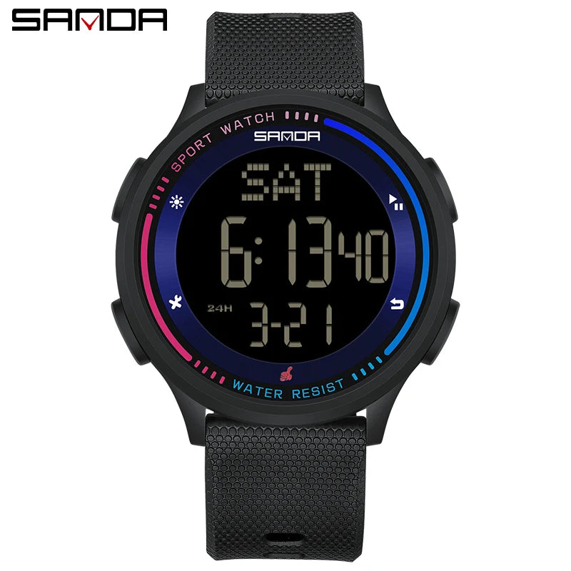 SANDA Children Fashion Digital Movement Teenager Students Hand Clock Trendy Water Resistant Outdoor Sports Mode Wrist Stop Watch