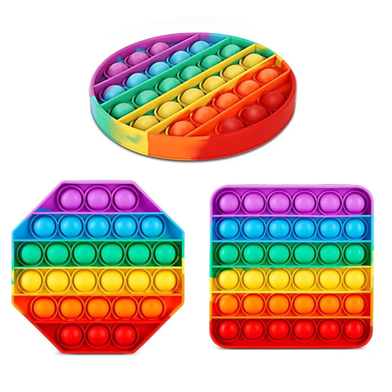 3PCS Silicone Bubble Sensory Fidget Toys For Kids Stress Reliever Gifts Regalos Cumpleaños Niños Para Invitados