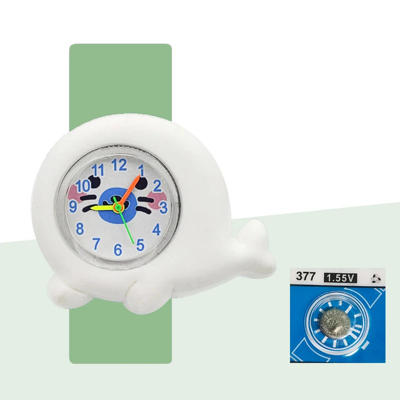 Cartoon Dolphins Sharks Children Watches Baby Learn Time Puzzle Toy Bracelet 3D Crocodile Crab Kids Digital Electronics Watch