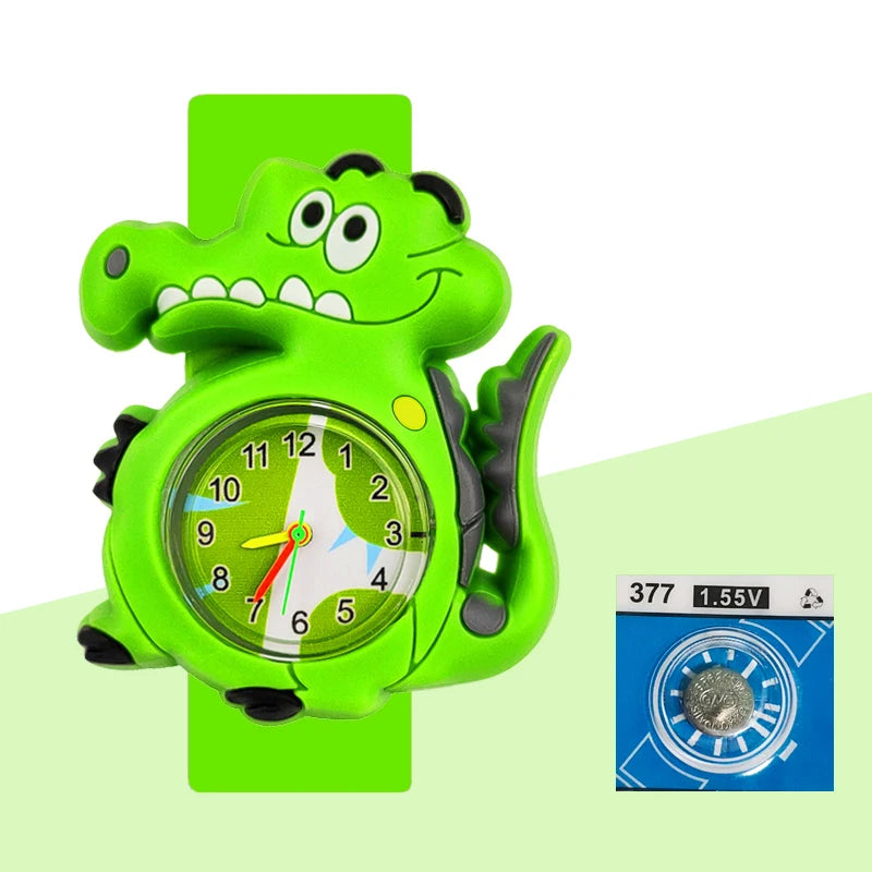 Cartoon Dolphins Sharks Children Watches Baby Learn Time Puzzle Toy Bracelet 3D Crocodile Crab Kids Digital Electronics Watch