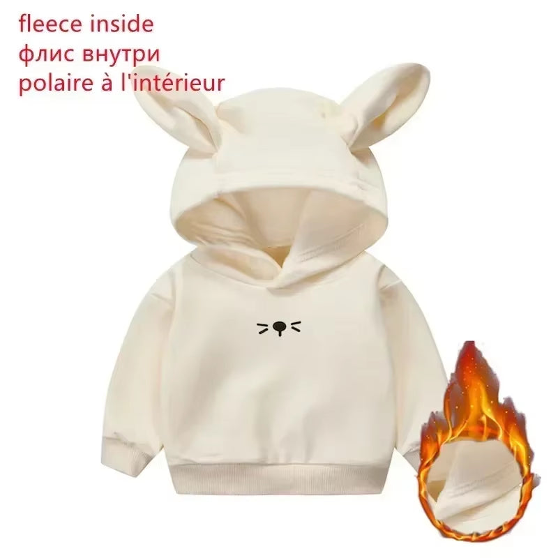 Baby Girls Boys Hoodies Infant Sweatshirts Kids Coat Hooded Pollover Outerwear Rabbit Ears Clothes Spring Autumn Children'S Tops