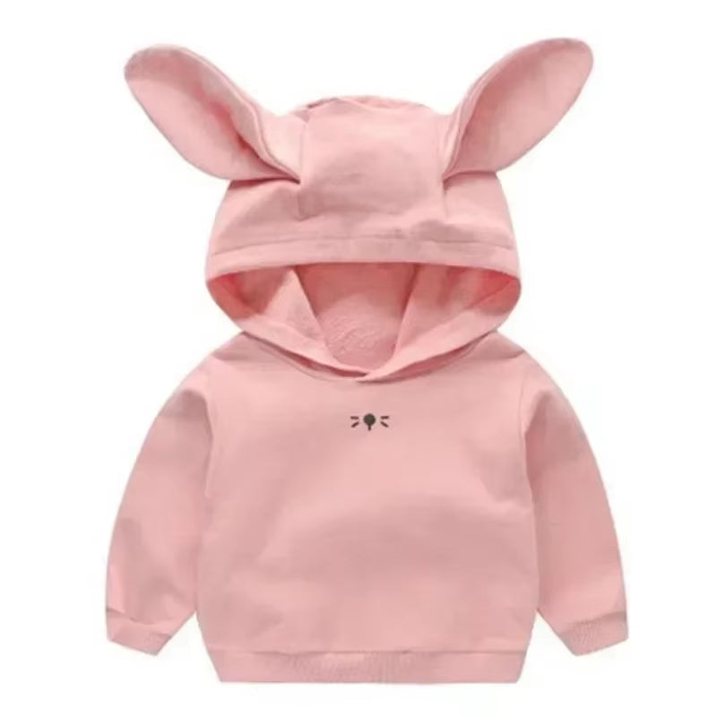 Baby Girls Boys Hoodies Infant Sweatshirts Kids Coat Hooded Pollover Outerwear Rabbit Ears Clothes Spring Autumn Children'S Tops
