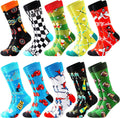 Mens Dress Socks, Cool Cute Food Graphic Animal Novelty Crazy Funny Crew Fun Socks for Men