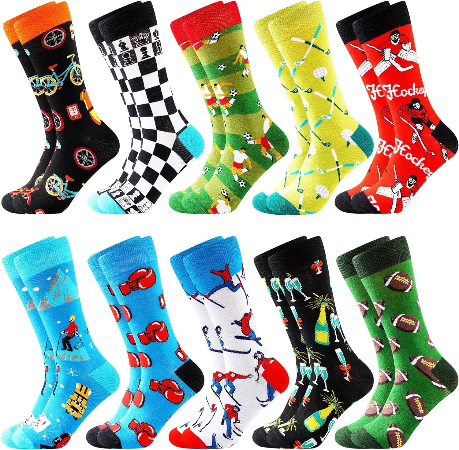 Mens Dress Socks, Cool Cute Food Graphic Animal Novelty Crazy Funny Crew Fun Socks for Men