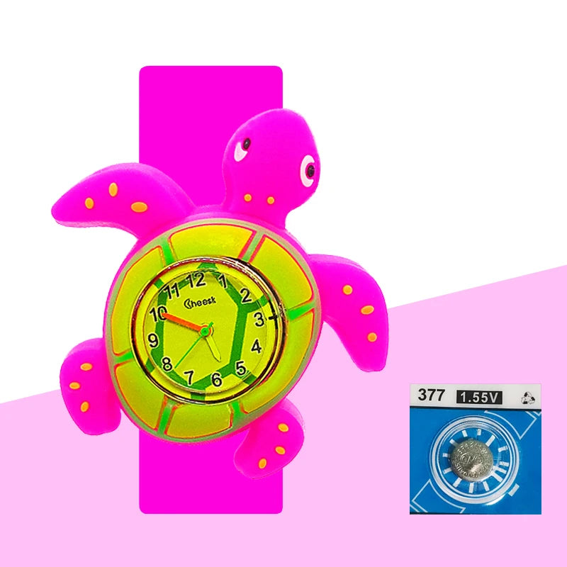Cartoon Dolphins Sharks Children Watches Baby Learn Time Puzzle Toy Bracelet 3D Crocodile Crab Kids Digital Electronics Watch