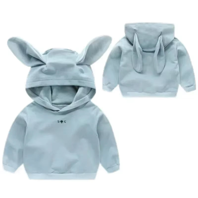 Baby Girls Boys Hoodies Infant Sweatshirts Kids Coat Hooded Pollover Outerwear Rabbit Ears Clothes Spring Autumn Children'S Tops