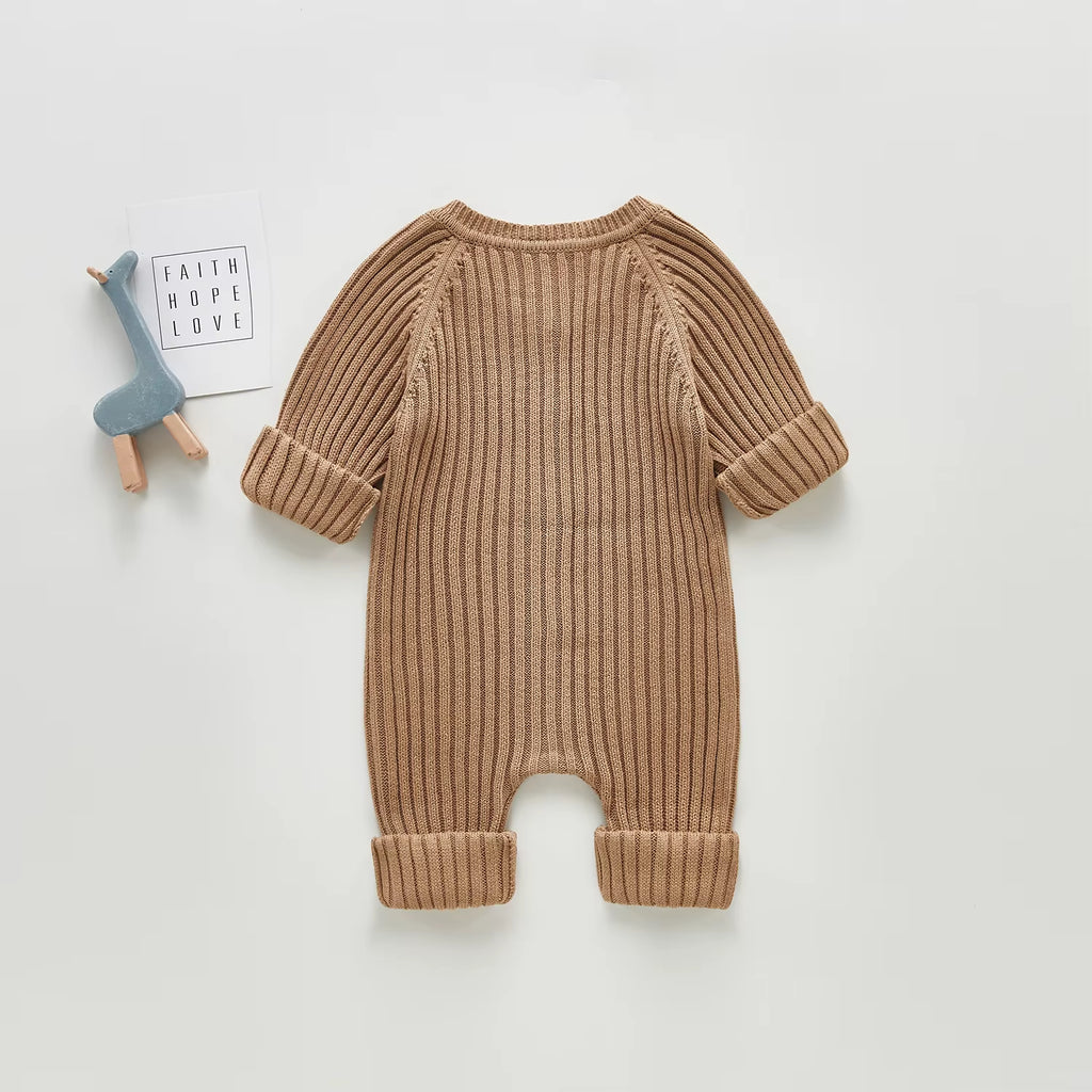 0-24M Newborn Infant Baby Boy Girl Autumn Winter Romper Long Sleeve O-Neck Knitting Jumpsuit 3Colors