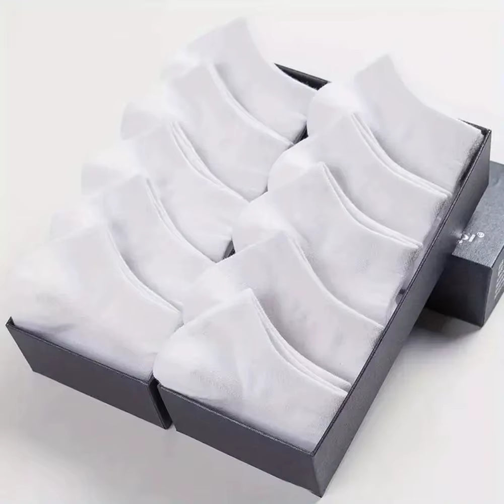10/20/40 Pairs Men'S Boat Socks Business Sport Sweat Absorption Mature Summer Autumn Solid Color Versatile Ankle Socks